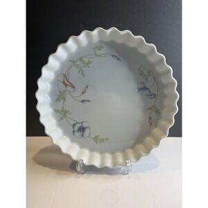 Winterling Bavaria Germany Porcelain Quiche Pie Dish 11" Floral Scalloped